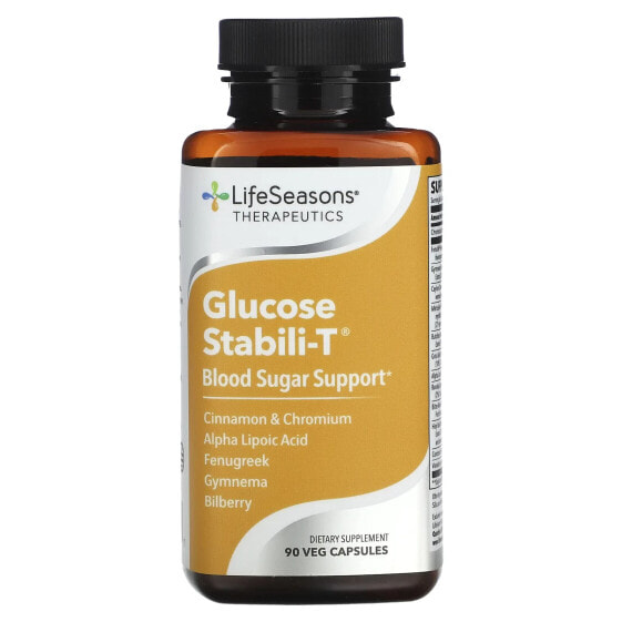 Витамины и минералы LifeSeasons Глюкоза Стабили-Т, поддержка сахара в крови, 90 капсул