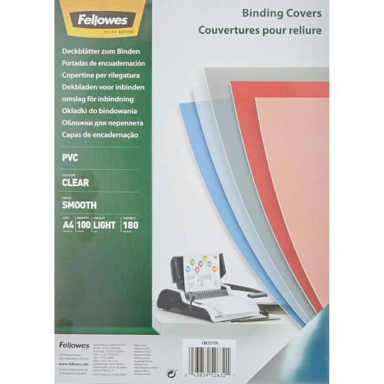 Обложки для переплета Fellowes 5375901 100 штук Прозрачный A4 PVC