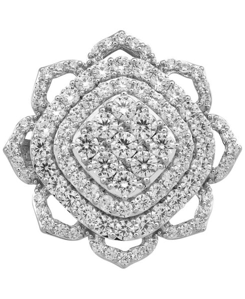 Diamond Flower Cluster Ring (3 ct. t.w.) in 10k White Gold