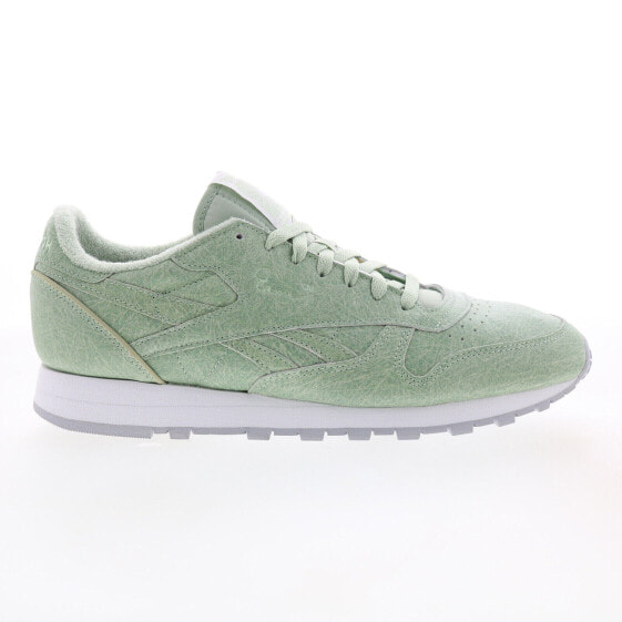 Reebok Eames Classic Mens Green Leather Lace Up Lifestyle Sneakers Shoes