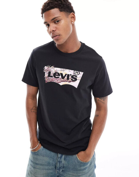 Levi's tropical batwing logo t-shirt in black