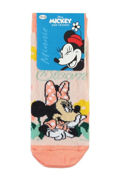 Носки Minnie Mouse для девочек 3-11 лет, лососевого цвета