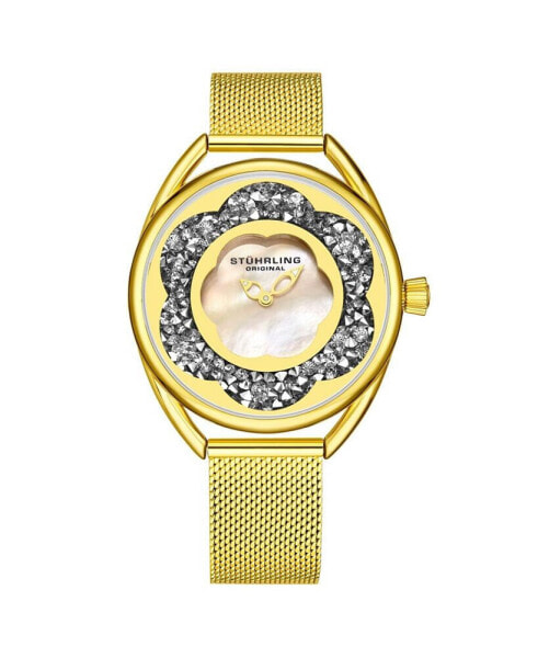 Women's Gold Tone Mesh Stainless Steel Bracelet Watch 38mm