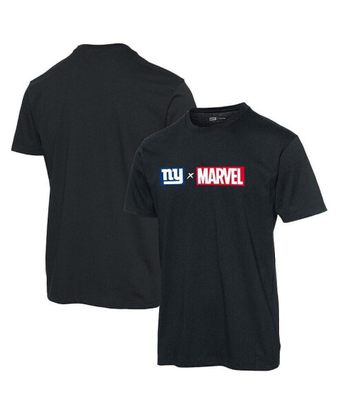 Men's Black New York Giants Marvel Logo T-shirt