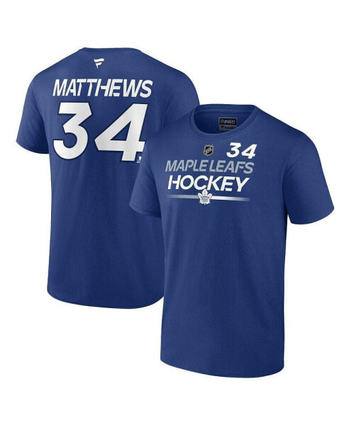 Men's Auston Matthews Blue Toronto Maple Leafs Authentic Pro Prime Name and Number T-shirt