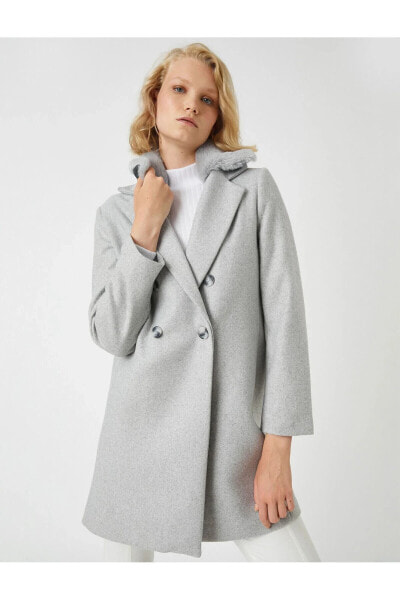 Пальто Koton Woolen Coat Plush Detail