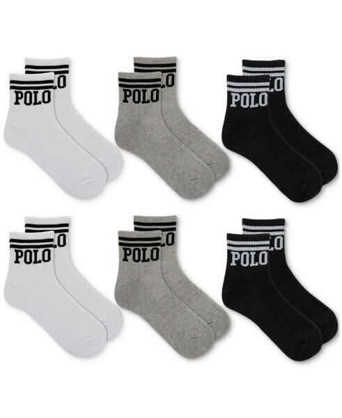Men's Classic Sports Double Bar Ankle Socks, 6-Pack