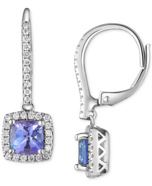 Серьги Macy's Tanzanite & Diamond Halo