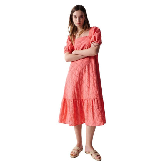 SALSA JEANS Puff Short Sleeve Midi Dress
