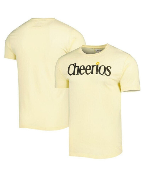 Men's and Women's Yellow Distressed Cherrios Brass Tacks T-shirt