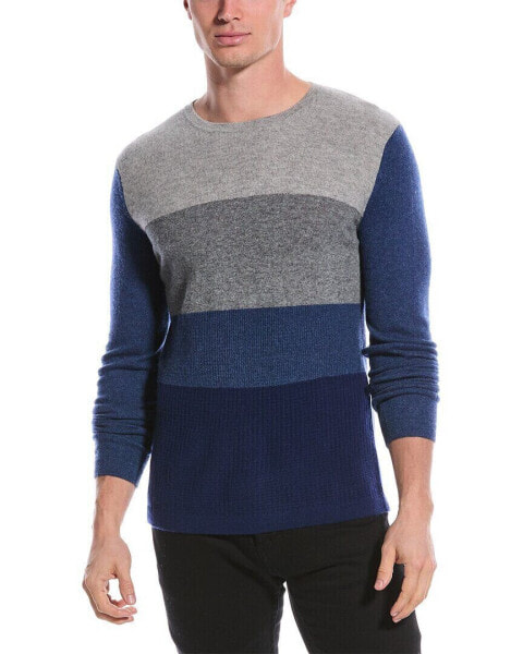 Qi Cashmere Colorblocked Cashmere Sweater Men's