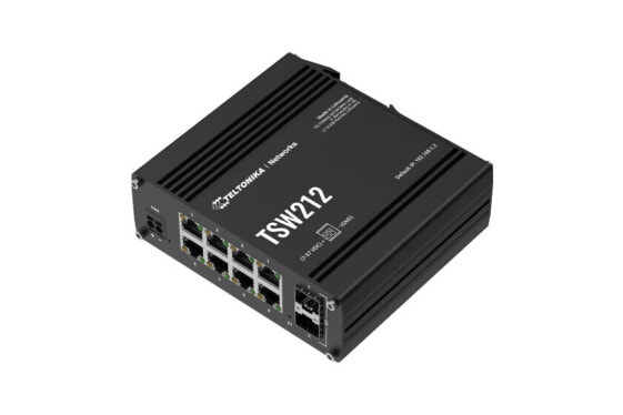 Teltonika · Switch· TSW212· 8 Port Gigabit Industrial managed Switch 2 SFP - Switch - 1 Gbps