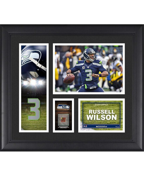 Russell Wilson Seattle Seahawks Framed 15" x 17" Player Collage with a Piece of Game-Used Football