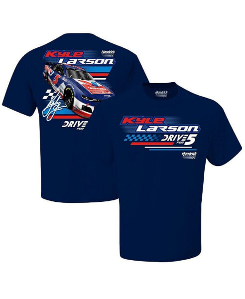 Men's Navy Kyle Larson Valvoline 2-Sided T-shirt