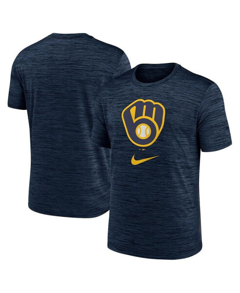 Men's Navy Milwaukee Brewers Logo Velocity Performance T-shirt