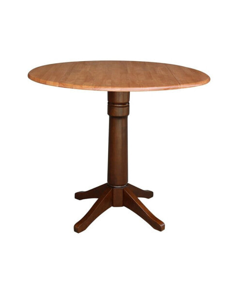 International Concept 42" Round Dual Drop Leaf Pedestal Table