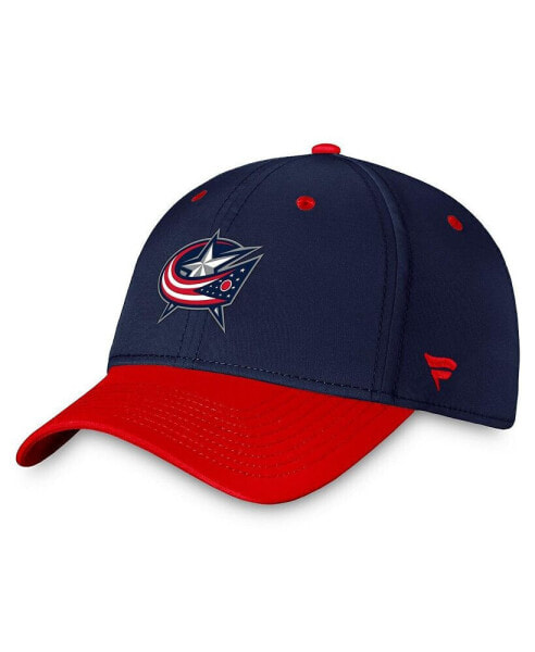 Men's Navy, Red Columbus Blue Jackets Authentic Pro Rink Two-Tone Flex Hat