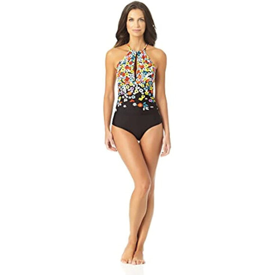 Anne Cole 296134 Women High Neck with Ruffle Straps One-Piece Multi 6