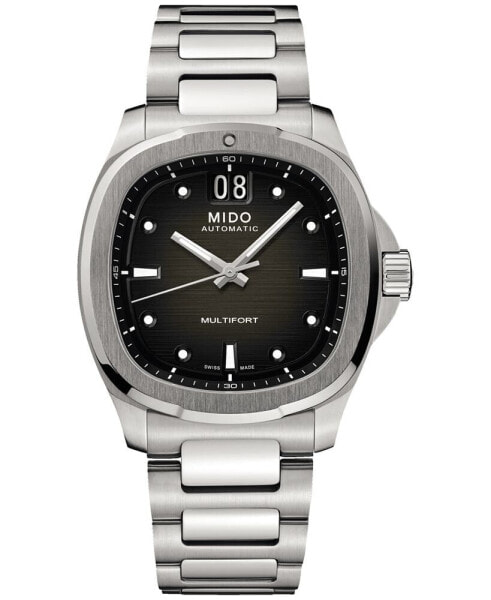 Men's Swiss Automatic Multifort Stainless Steel Bracelet Watch 41mm