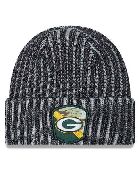 Men's Black Green Bay Packers 2023 Salute To Service Cuffed Knit Hat