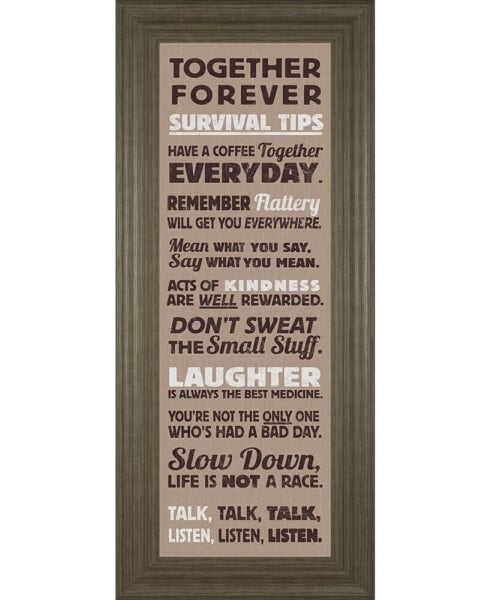 Survival Tips I by The Vintage - Like Collection Framed Print Wall Art - 18" x 42"