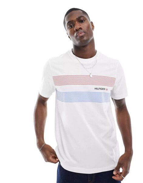 Tommy Hilfiger chest hilfiger 85 t-shirt in white