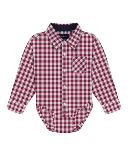 Рубашка Andy & Evan Maroon Gingham