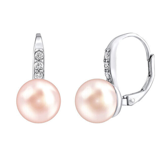 CASSIDY silver earrings with pink natural pearl LPSP0639P