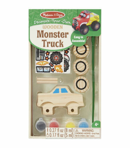 Melissa & Doug Decorate-Your-Own Wooden Kit-Monster Truck Brand New #9524 B11