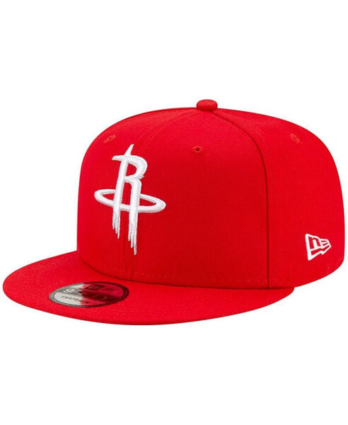 Men's Red Houston Rockets Black & White Logo 9FIFTY Adjustable Snapback Hat