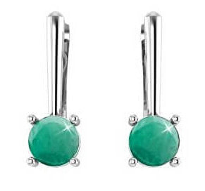 Silver earrings with emeralds SMAAGUC1932