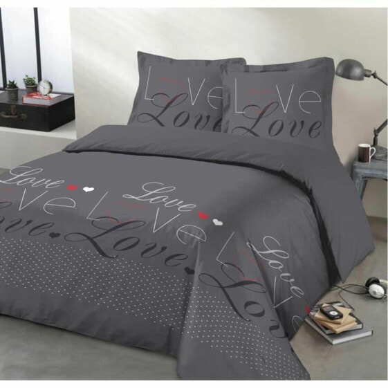 Duvet cover set Vision Love Dark grey