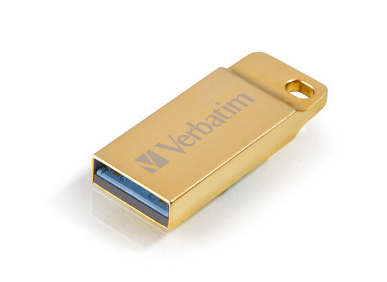 Verbatim Metal Executive - USB 3.0 Drive 32 GB - Gold - 32 GB - USB Type-A - 3.2 Gen 1 (3.1 Gen 1) - Capless - 3.6 g - Gold