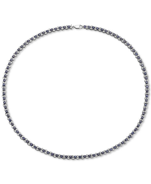 EFFY Collection eFFY® Sapphire (9-7/8 ct. t.w.) & Diamond (7/8 ct. t.w.) All-Around 18" Statement Necklace in Sterling Silver