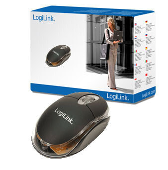 LogiLink Mouse optical USB Mini with LED - Optical - USB Type-A - 800 DPI - Black