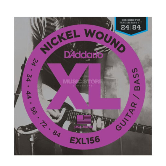 D'Addario E-Guit./Bass Strings XL156 24- 84,Nickel Wound,Fender Bass VI