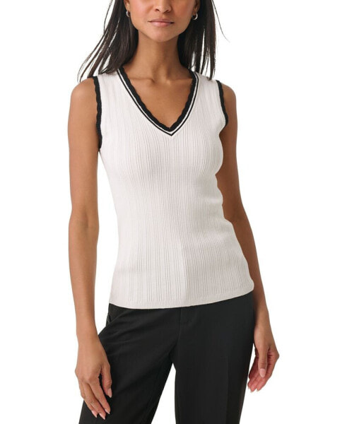 Women's Lace-Trim Sweater Tank Top