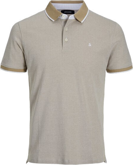 Pánské polo triko JJEPAULOS Slim Fit 12136668 Crockery