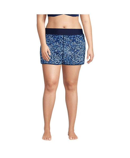 Plus Size 3" Quick Dry Swim Shorts with Panty