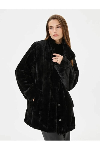 Пальто Koton Women's Black Coat "Iva"