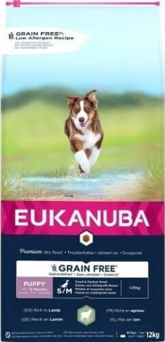 EUKANUBA EUKANUBA Szczenie mała i średnia rasa bez zbóż jagnięcina - sucha karma dla psa - 12 kg