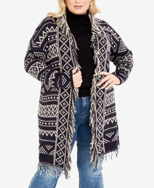 Plus Size Longline Long Sleeve Coatigan Sweater