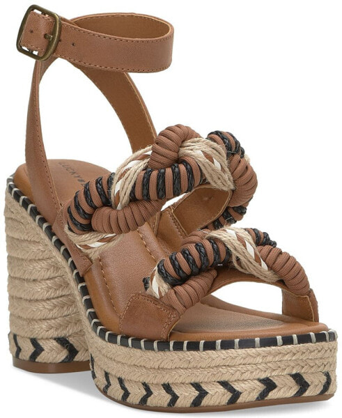 Women's Jewelly Braided Ankle-Strap Espadrille Platform Sandals