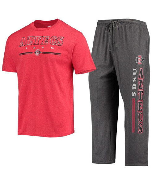 Пижама Concepts Sport для мужчин с принтом Сан-Диего Стейт Ацтеков - Серый и Бордовый