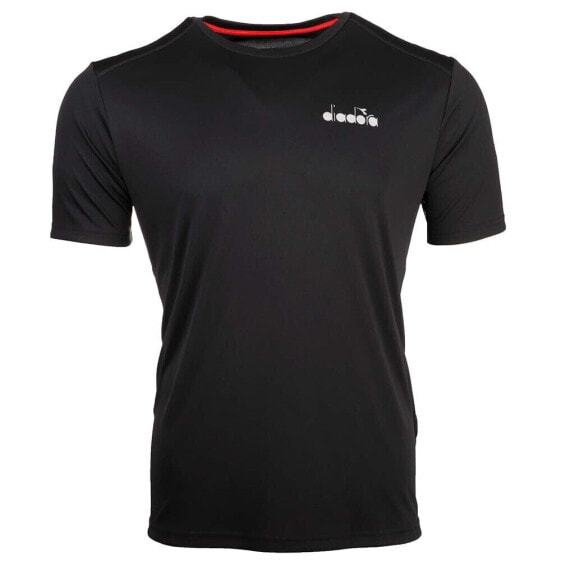 Diadora Run Crew Neck Short Sleeve Athletic T-Shirt Mens Black Casual Tops 17917