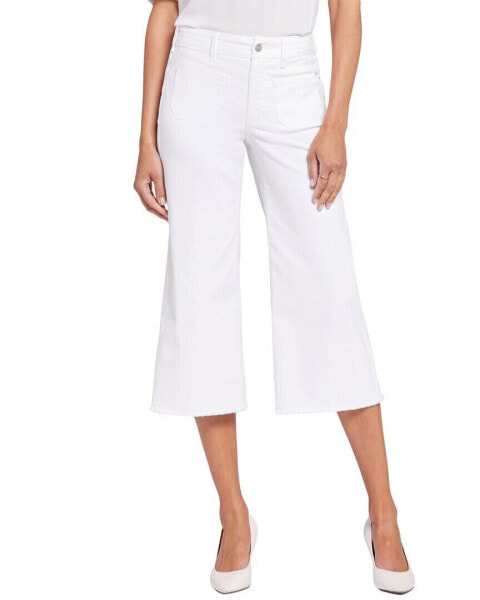 Nydj Petite Patchie Major Wide Leg Capri Optic White Jean Women's