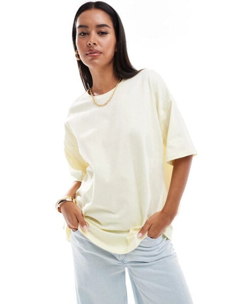 ASOS DESIGN heavyweight oversized boxy t-shirt in lemon yellow