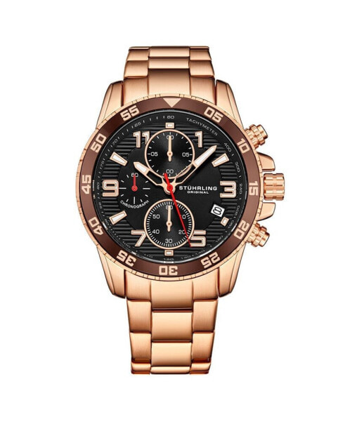 Men's Rose Gold Stainless Steel Bracelet Watch 40mm