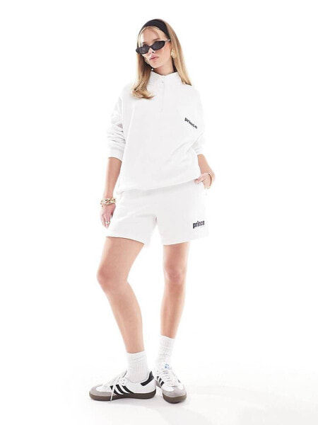 Prince co-ord sweat shorts in white