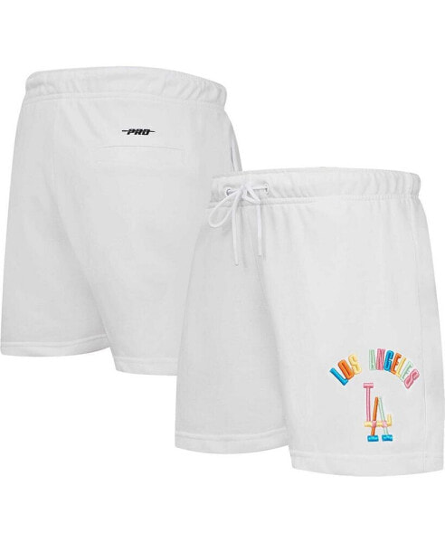 Women's White Los Angeles Dodgers Washed Neon Shorts